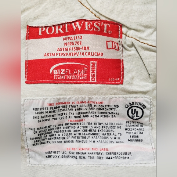 NWT Portwest® FR Flame Resistant Jeans (Denim Stretch-Fit) 36x32 - Picture 4 of 10